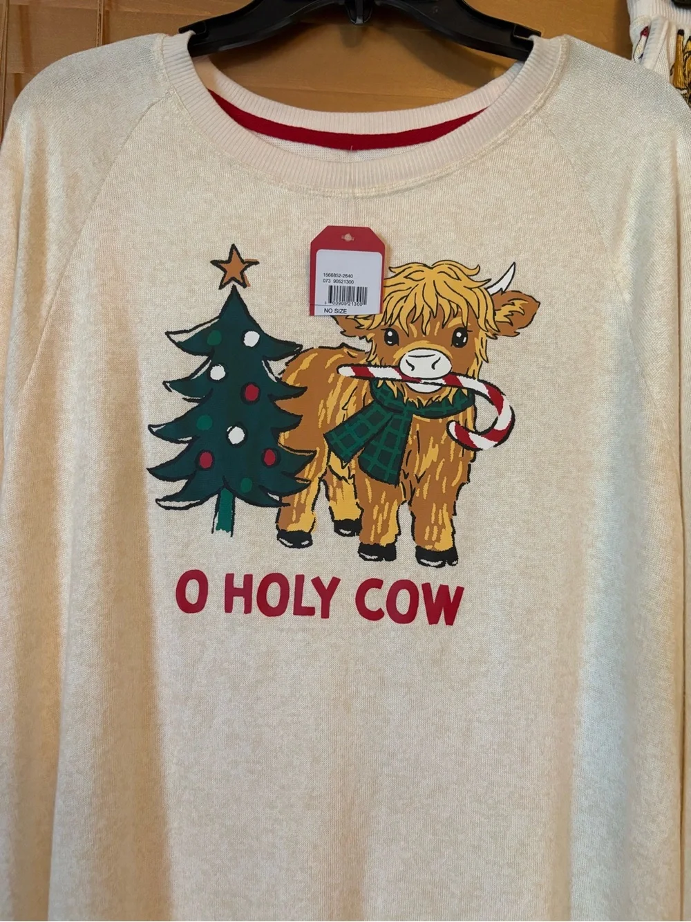 O Holy Cow NWT Cream Holiday Pajama Set/Festive Print/ pockets. Oversized XLarge